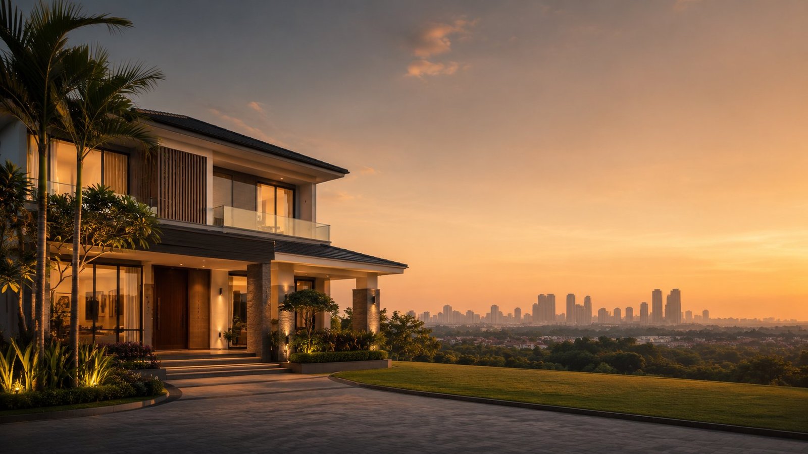 A modern Johor Bahru home at golden hour